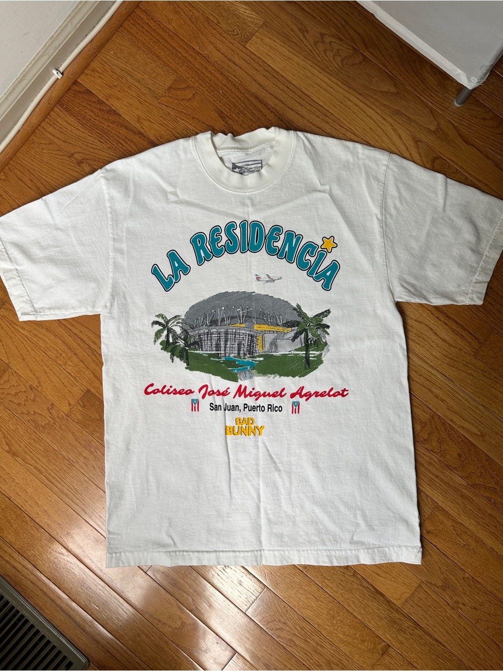 Off White Bad Bunny DTMF Tour Merch - La Residencia Tee - Picture 3 of 5